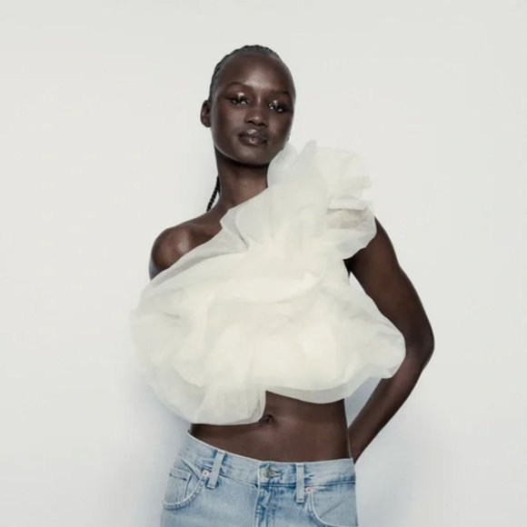 ZARA ORGANZA TOP - Picture 1 of 7